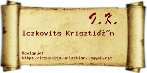 Iczkovits Krisztián névjegykártya